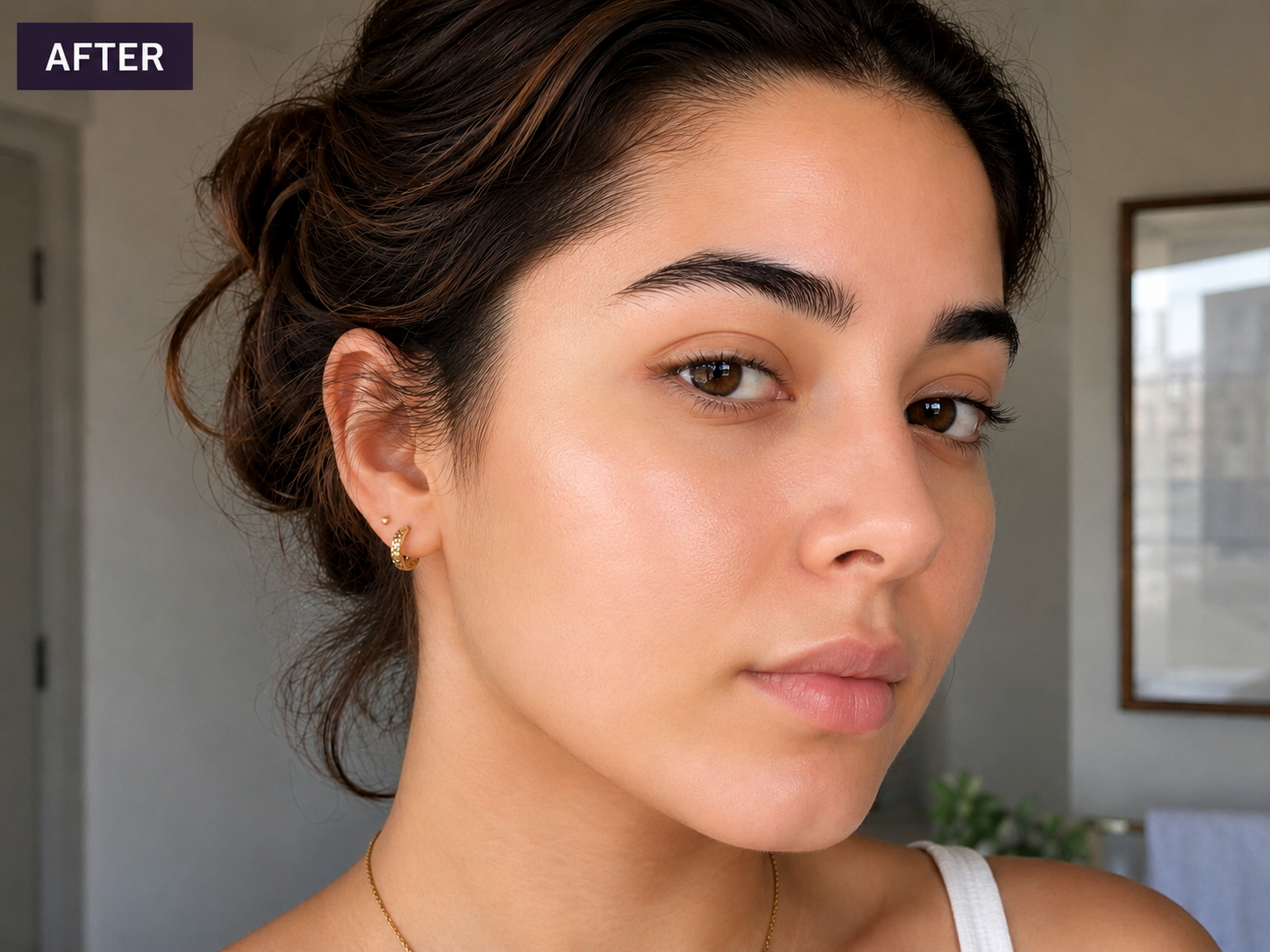 After consistent LED therapy sessions, brighter even skin